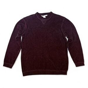 Vintage Perry Ellis Burgundy Velour Chenille Sweater